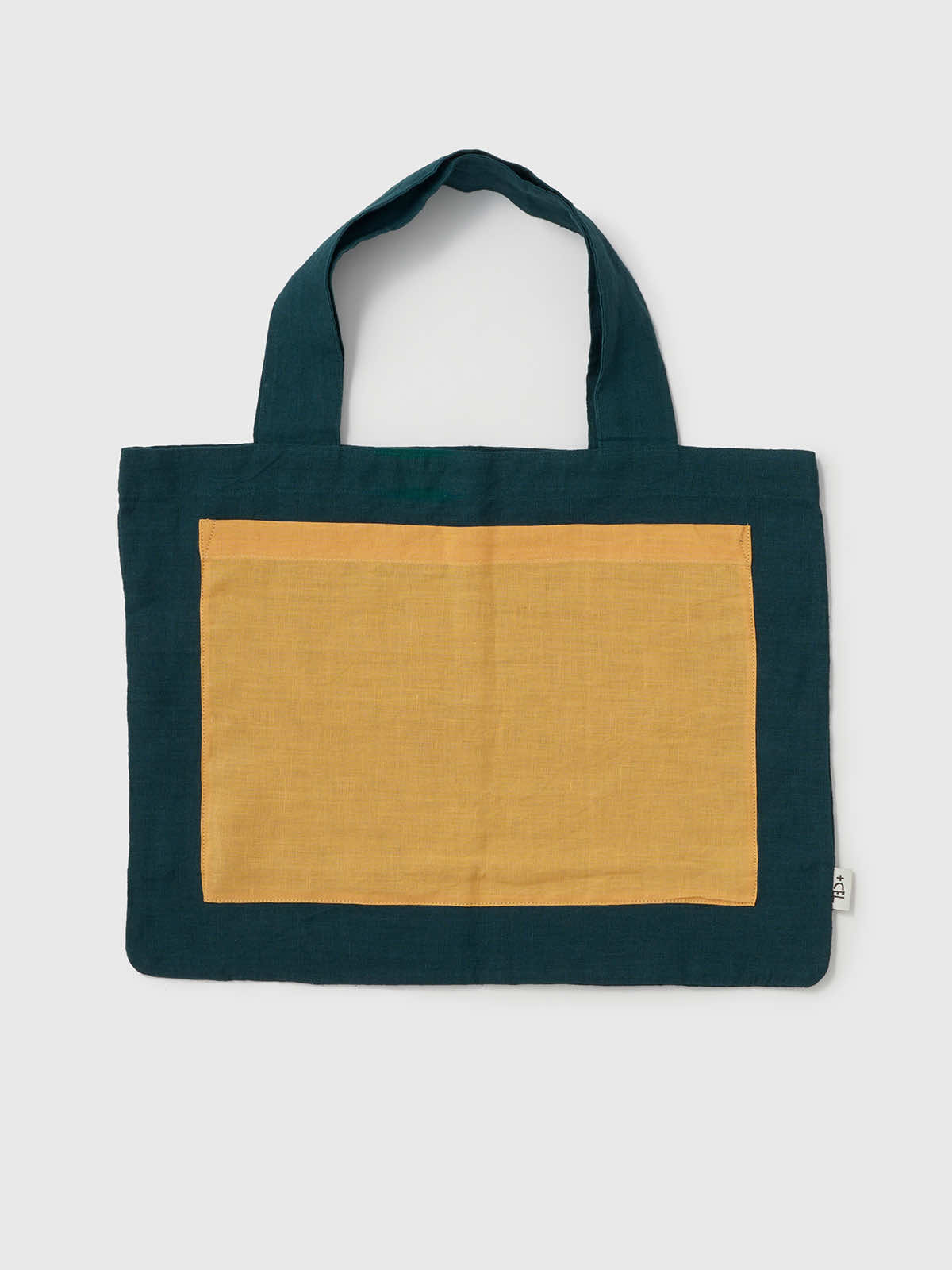 インド リネンバッグL グリーン×イエロー L