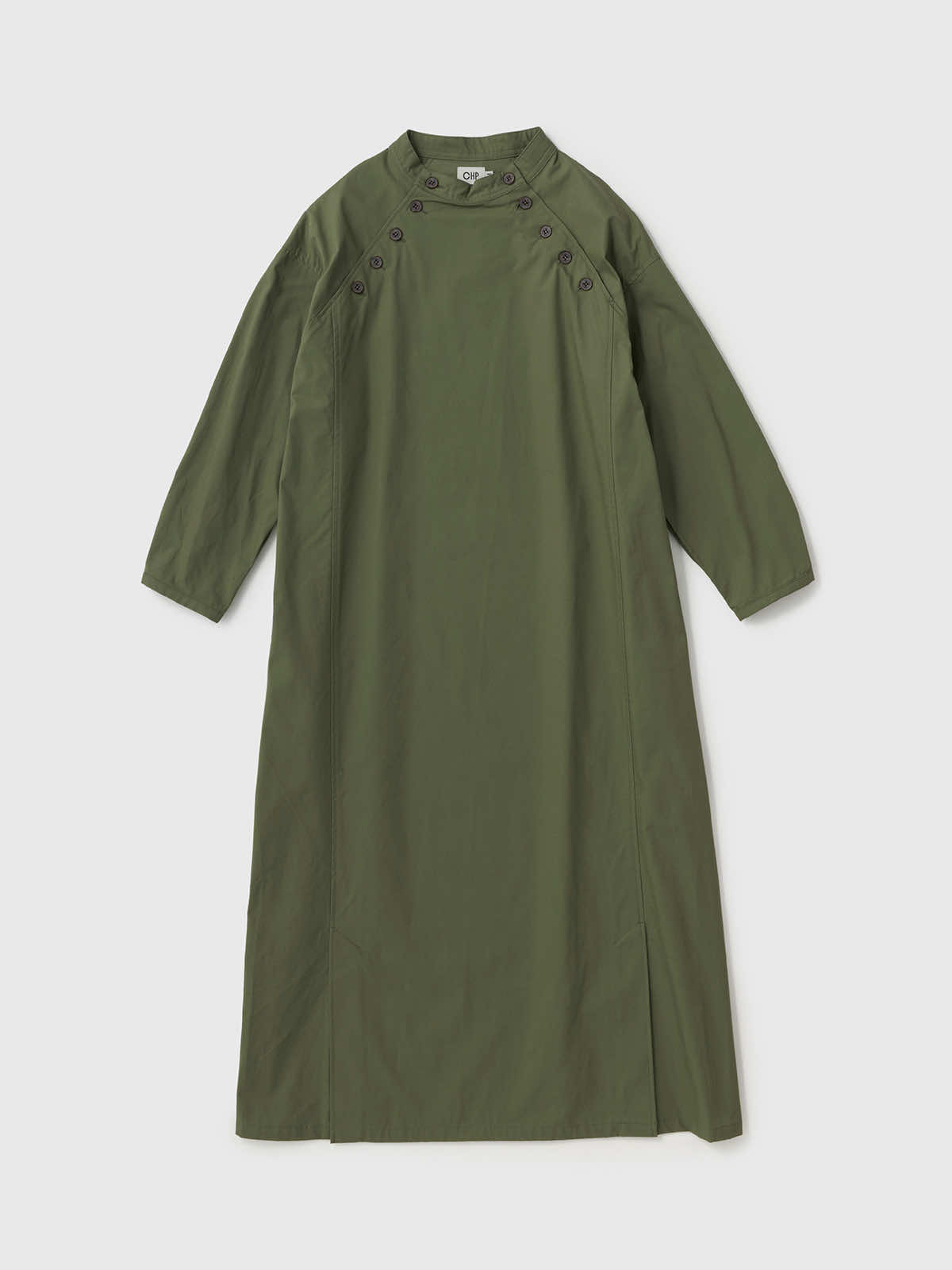 プルオーバーボタンワンピース カーキ M