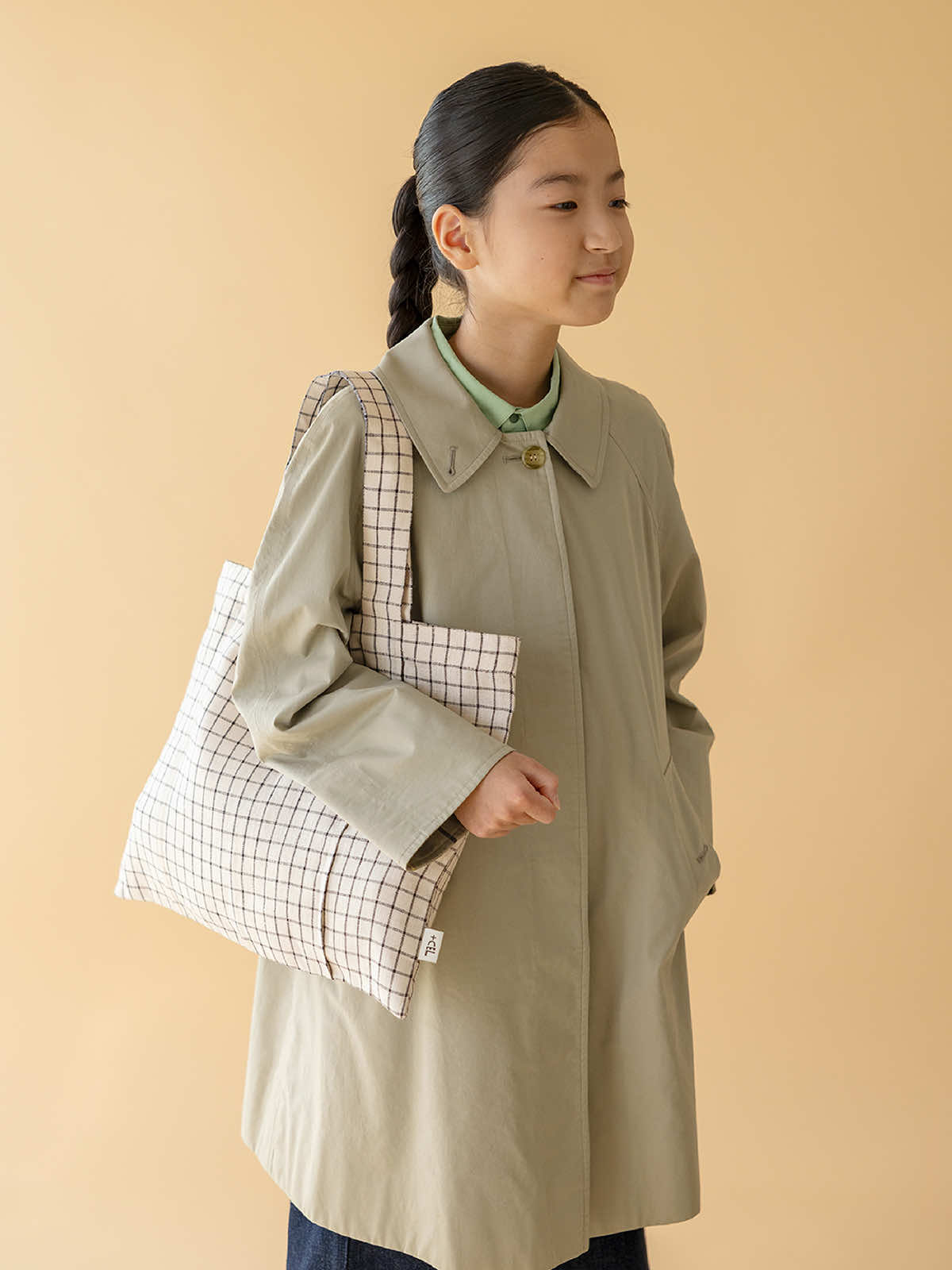 リトアニア リネンバッグL チェック L