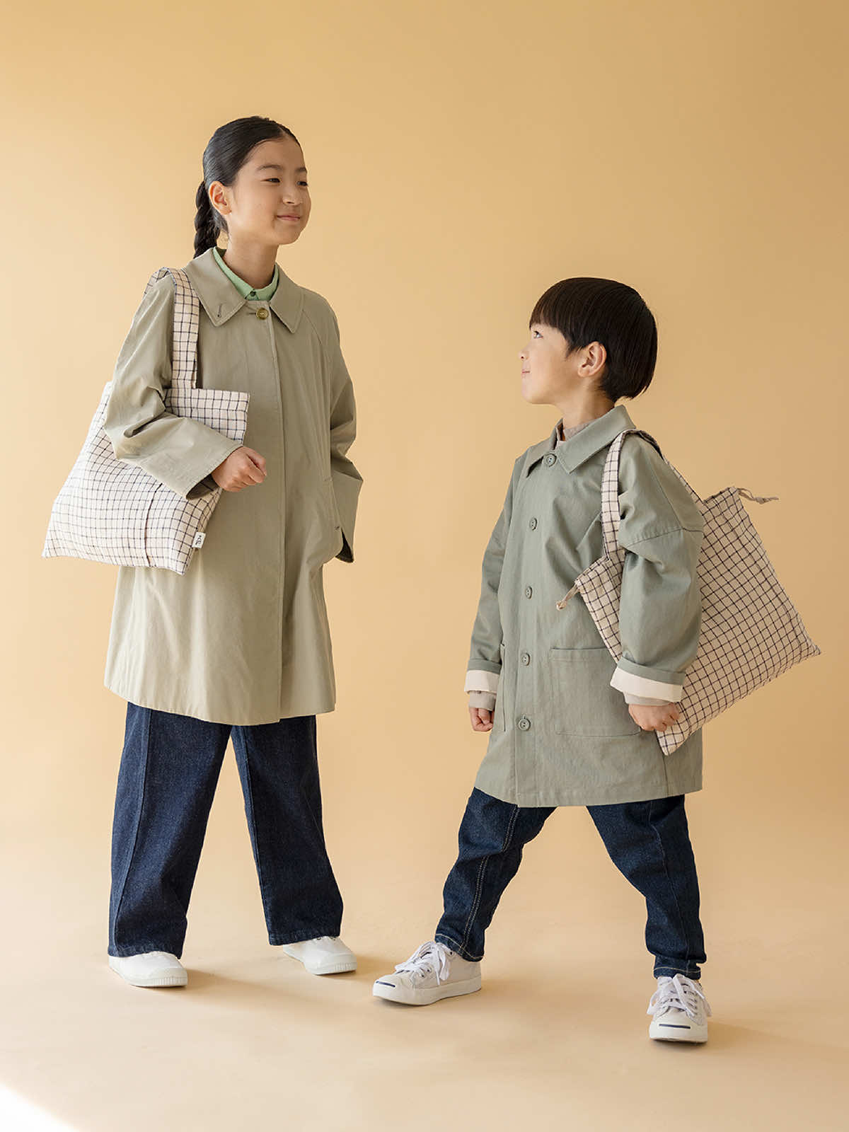 リトアニア リネンバッグL チェック L