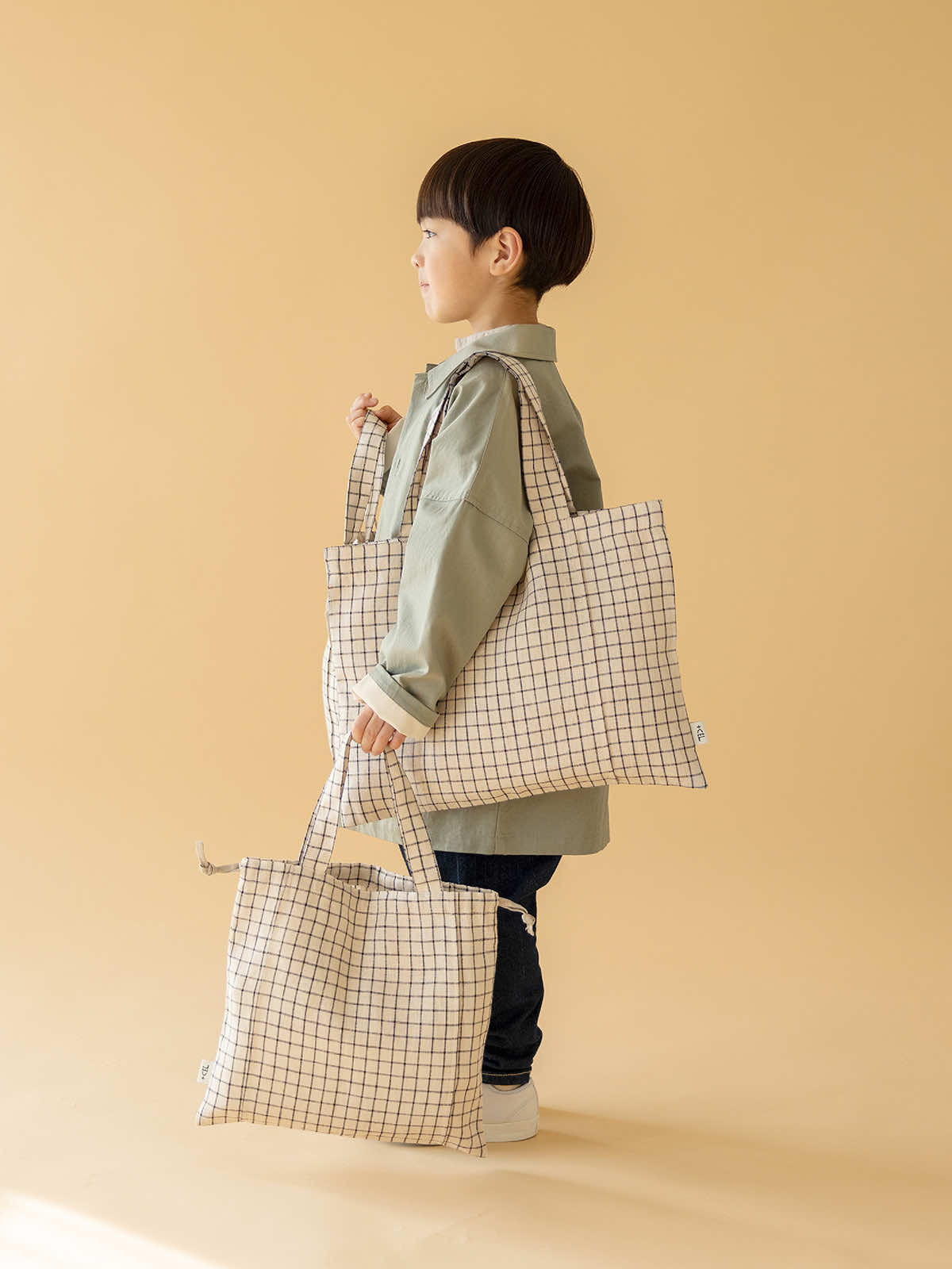 リトアニア リネンバッグM チェック M