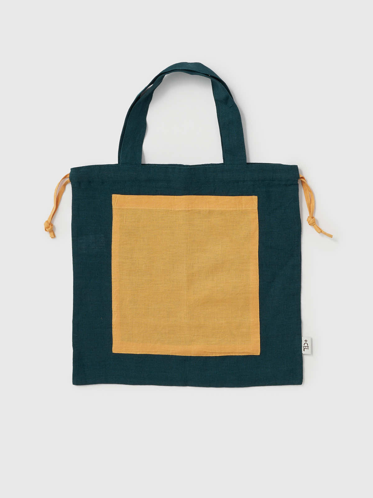 インド リネンバッグM ネイビー×ブルー M