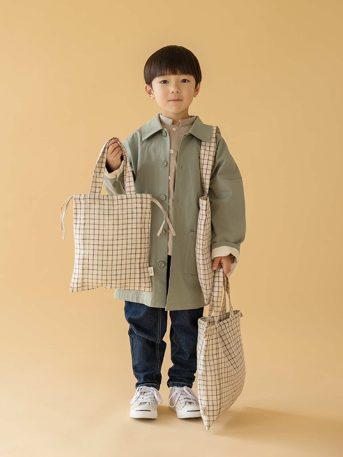 リトアニア リネンバッグS チェック S