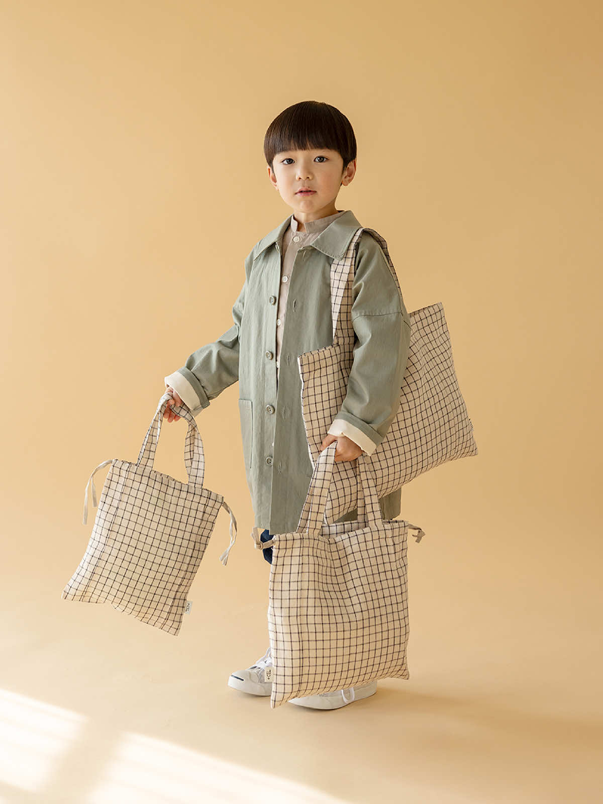 リトアニア リネンバッグL チェック L