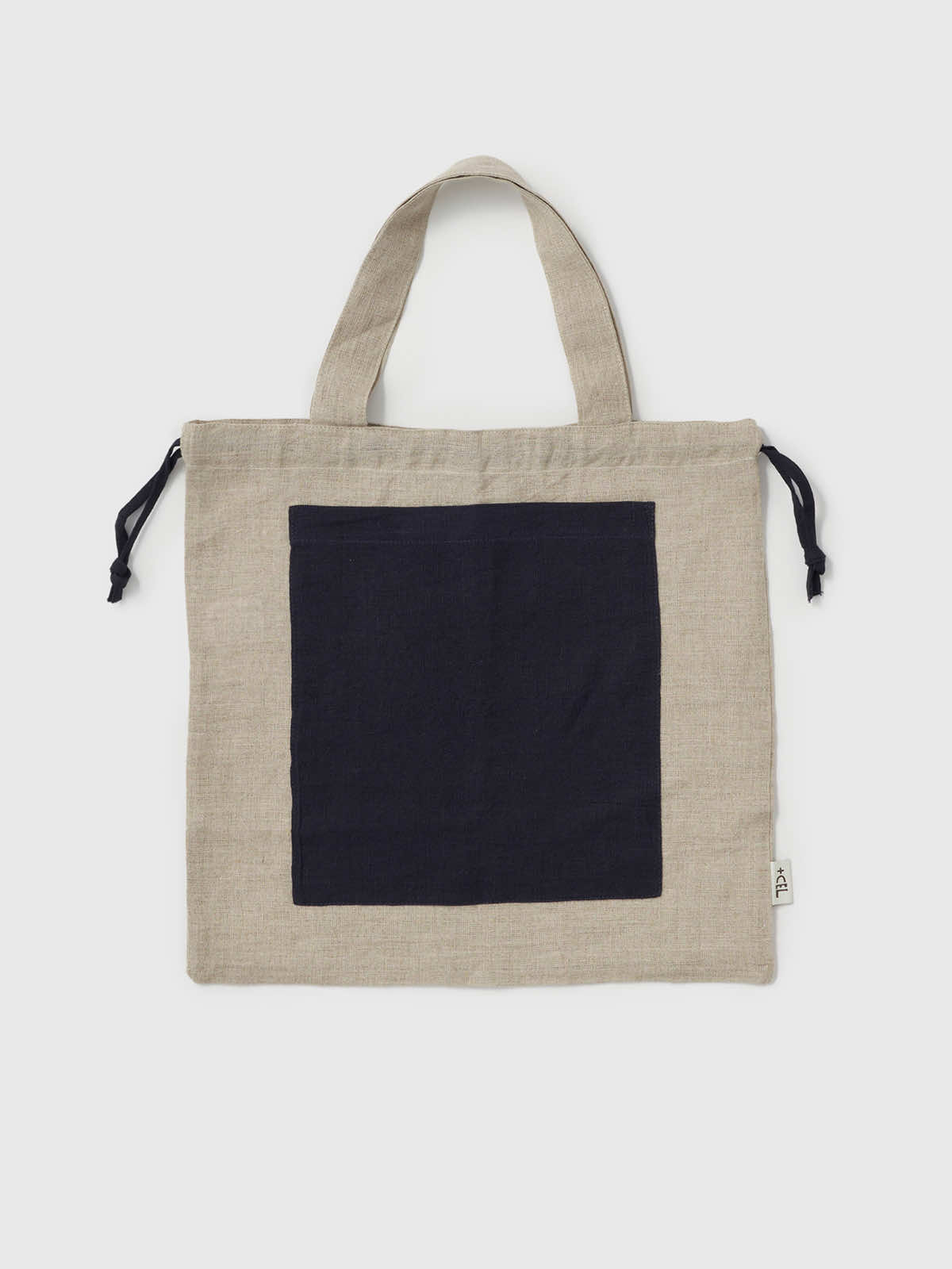 インド リネンバッグM ネイビー×ブルー M