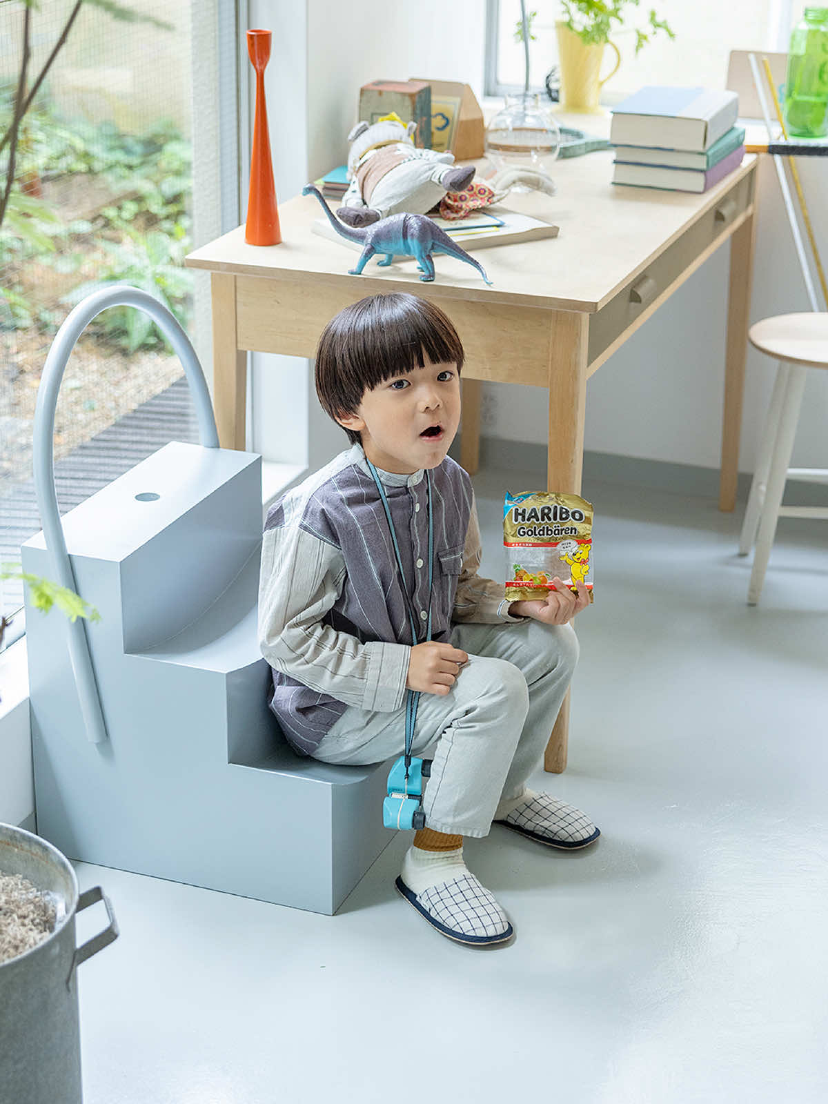 リトアニア リネンスリッパ <キッズ用> チェック S