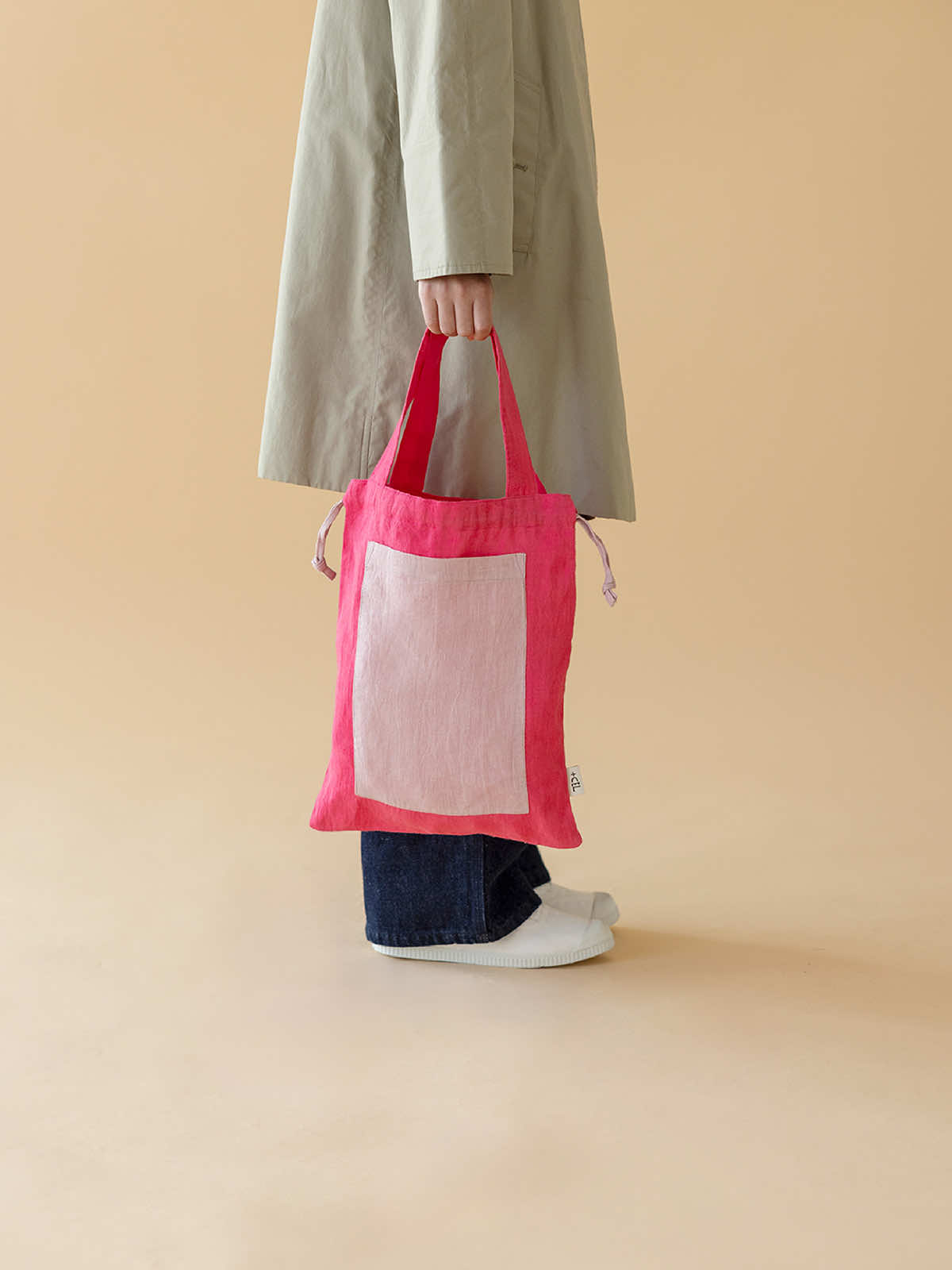 インド リネンバッグS グリーン×イエロー S