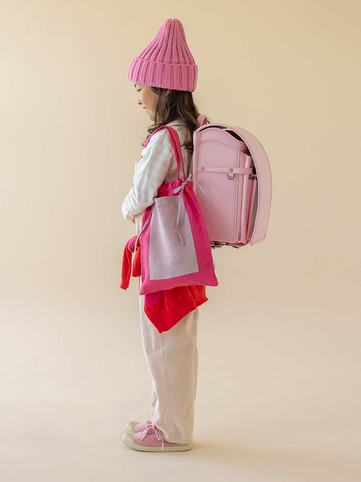 インド リネンバッグS グリーン×イエロー S